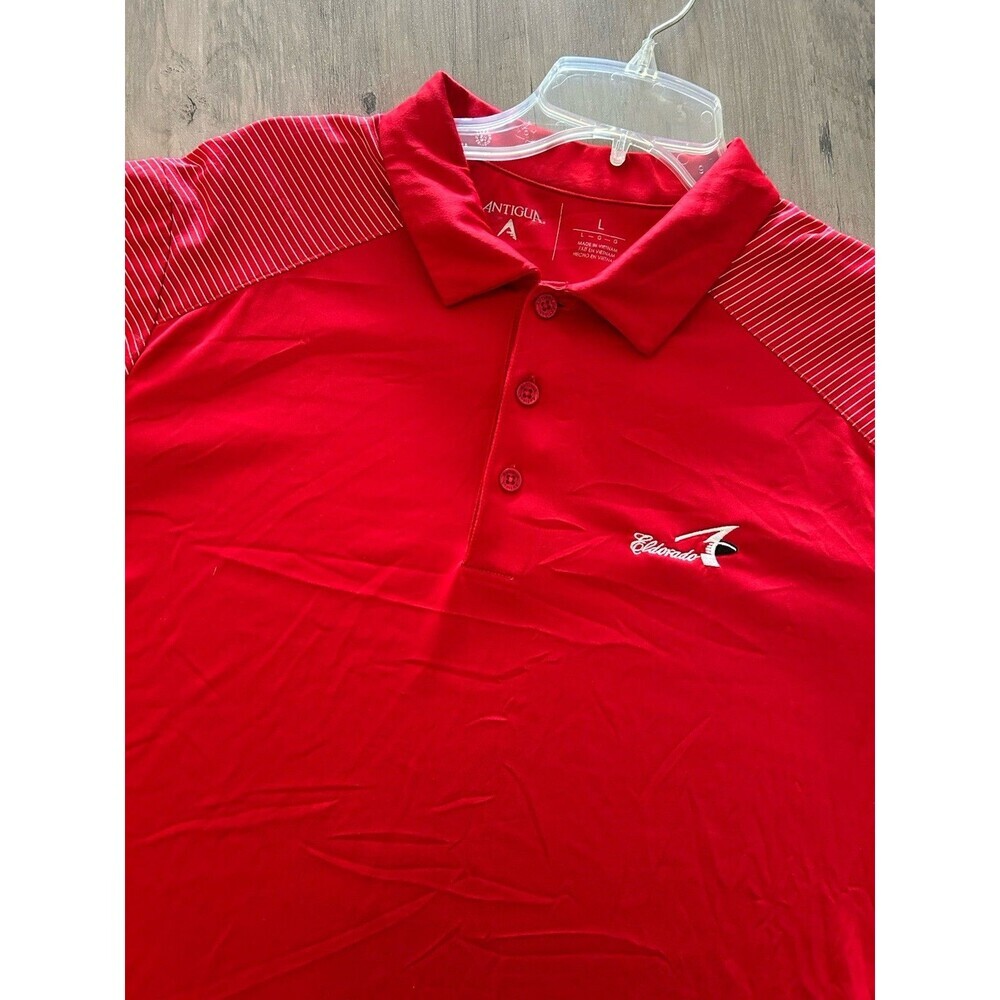 Antigua Golf Shirt El Dorado Men’s Red Size Large